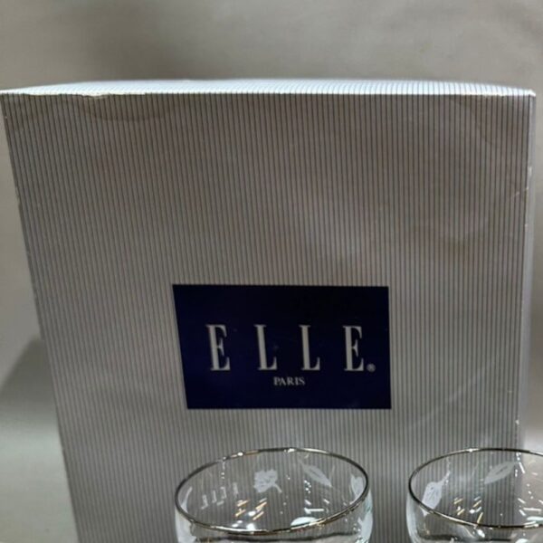 ELLE PARIS,銀緣玻璃高腳冰淇淋杯,高腳杯,水晶杯